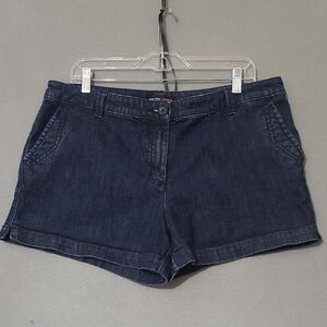 NEW YORK & COMPANY Women's Dark Wash Blue Jean Denim Shorts -‎ Size 14